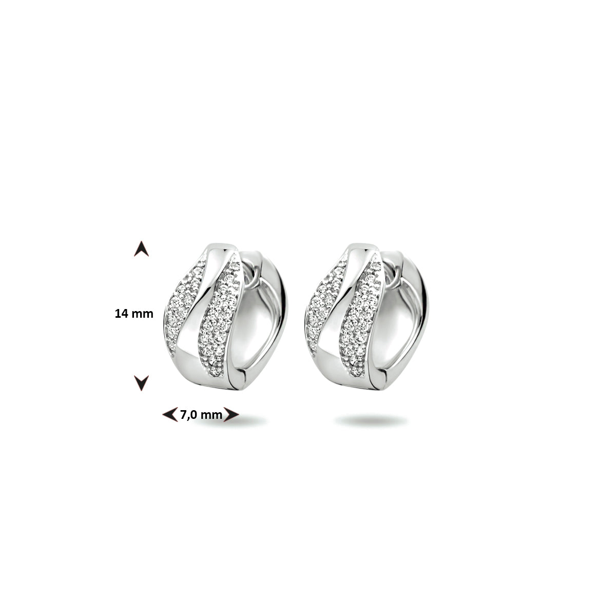 Huggie earrings white zirconia