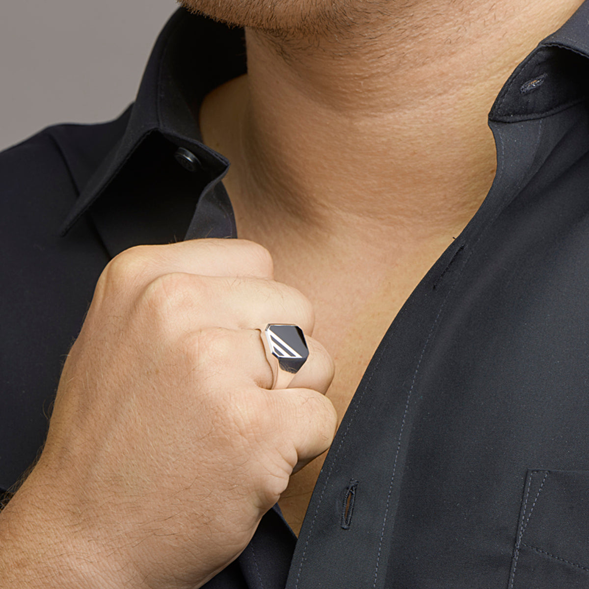 Black Onyx Signet Ring
