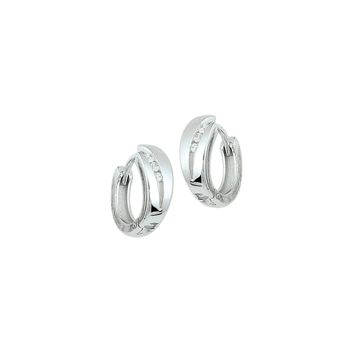 Huggie earrings white zirconia