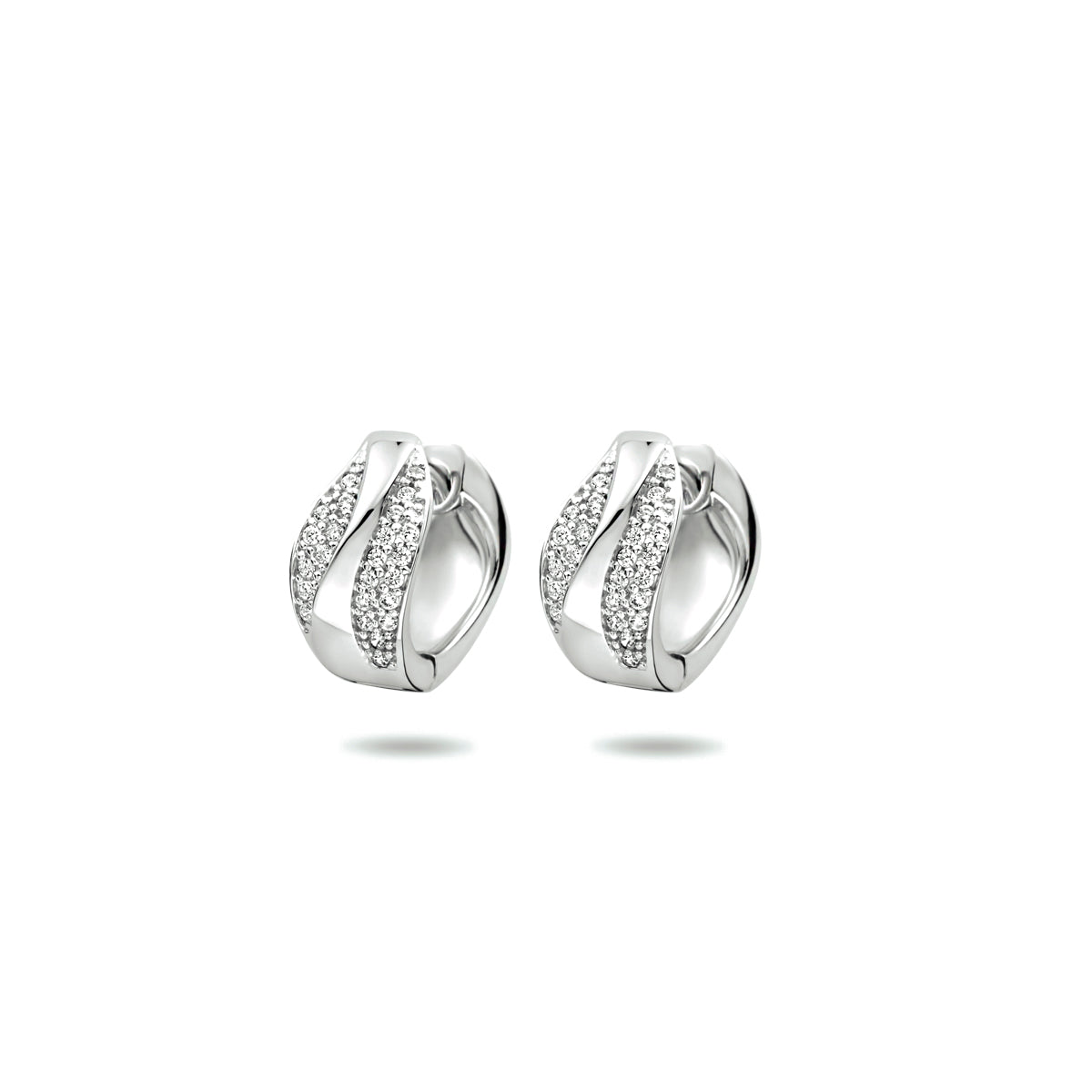Huggie earrings white zirconia