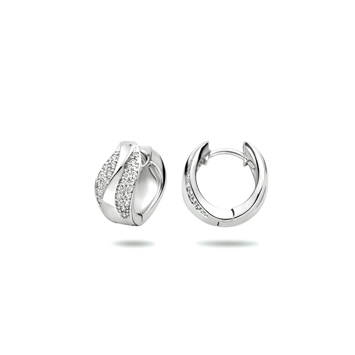 Huggie earrings white zirconia