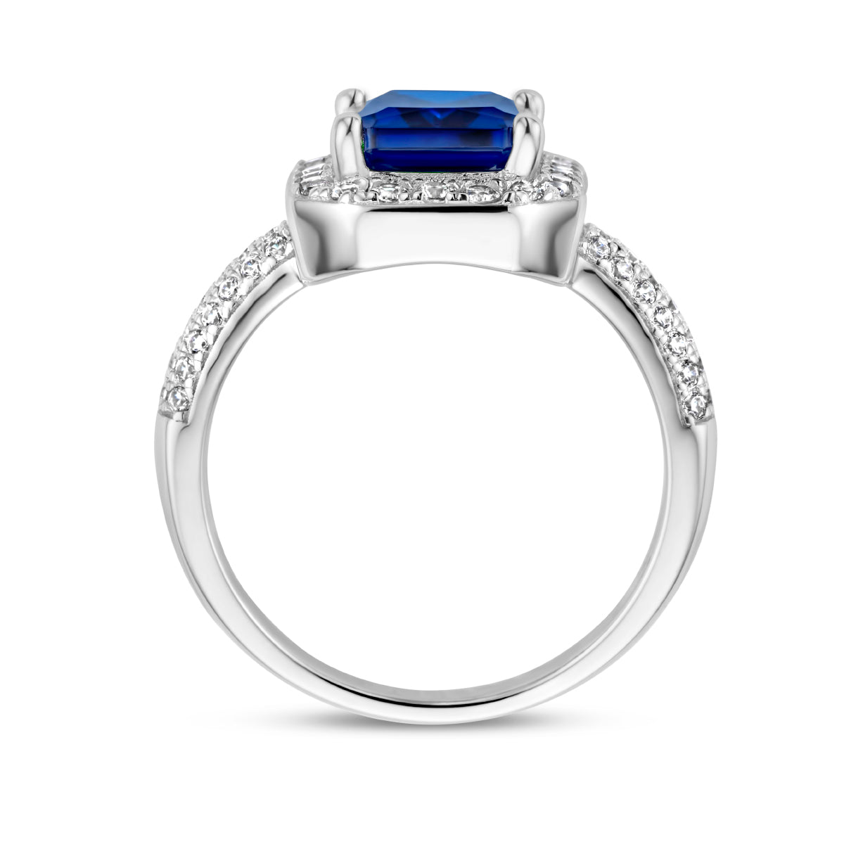 Ring blue and white zirconia