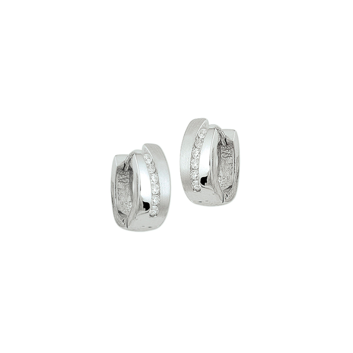Huggie earrings white zirconia